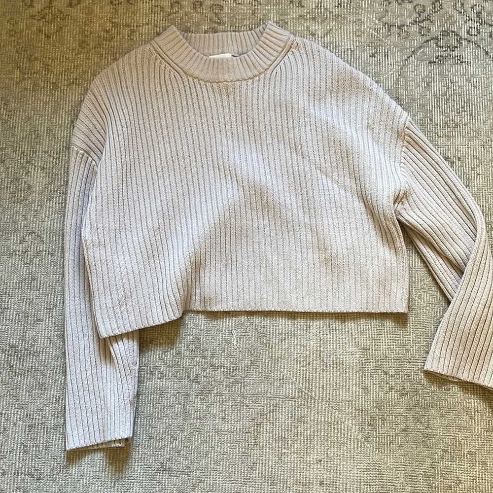 Beige HM oversized sweater ribbed